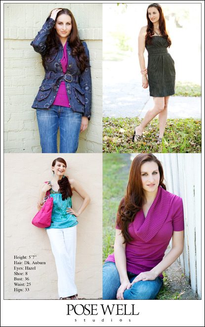 Comp Cards and Headshots in May by Jacksonville Photographer Agnes Lopez for POSE WELL Studios