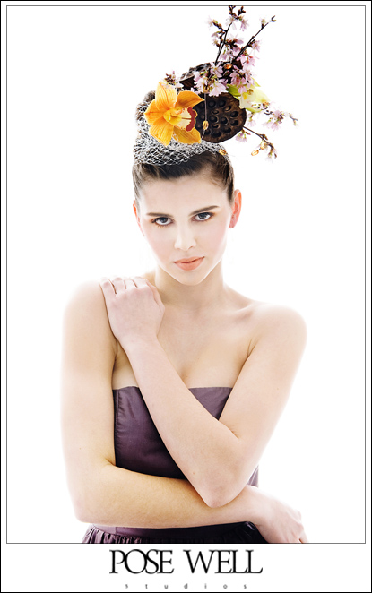 Custom headpiece shoot by Agnes Lopez for POSE WELL Studios