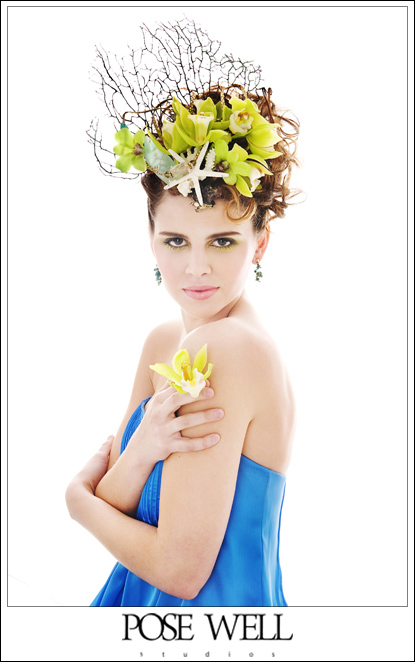 Custom headpiece shoot by Agnes Lopez for POSE WELL Studios