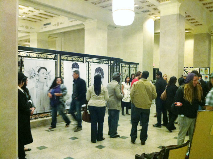 The crowd at the Art Walk show at The Carling