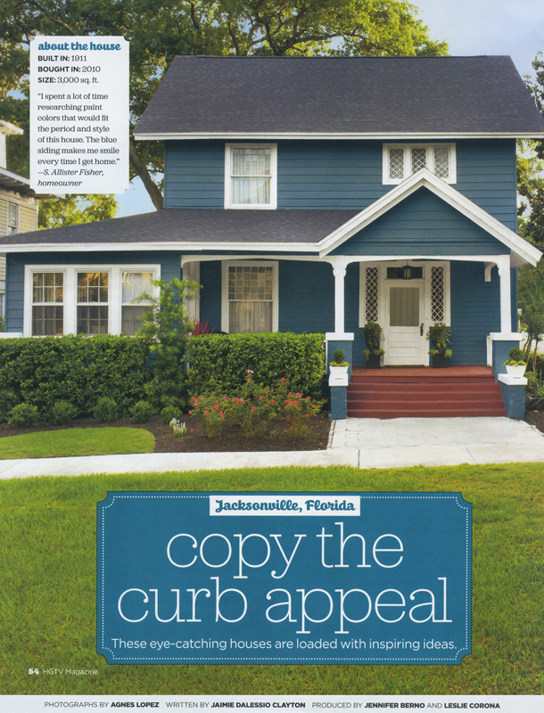 Copy the Curb Appeal editorial for HGTV Magazine - March 2015 - by Agnes Lopez