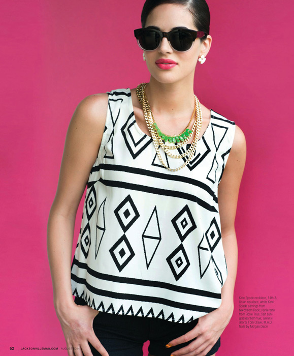 Block Party fashion editorial by Agnes Lopez for the 2014 August issue of Jacksonville Magazine