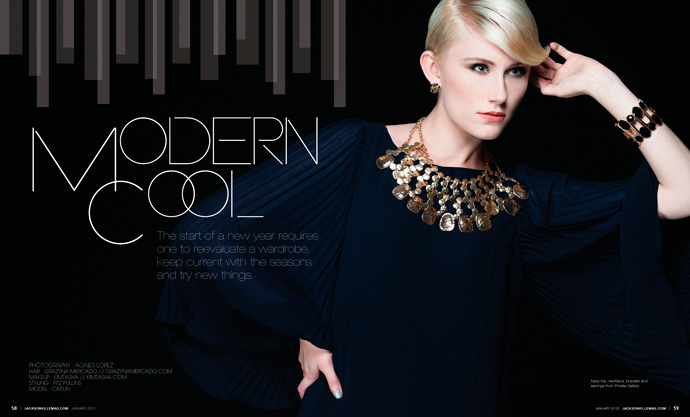 Modern Cool fashion editorial for Jacksonville Magazine January 2013 by Agnes Lopez 1 of 3