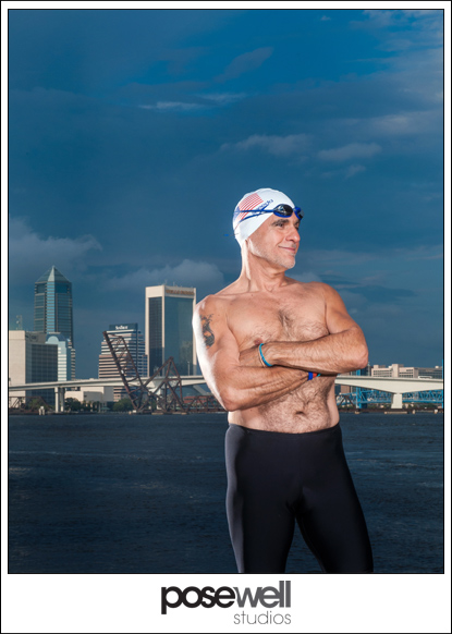 Portrait of open water swimmer Jim Alabiso by Agnes Lopez for Jacksonville Magazine