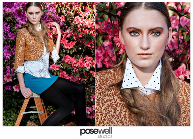 Female model Lizzy comp card shoot by POSE WELL Studios