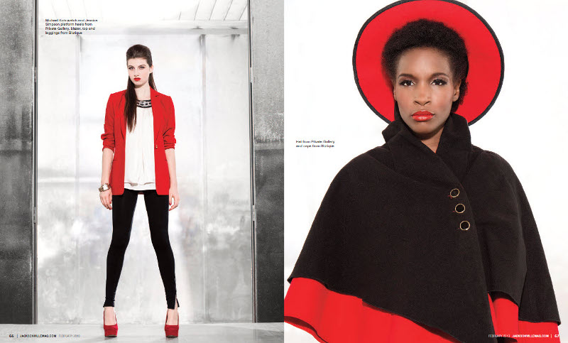 Seeing Red fashion editorial for Jacksonville Magazine's February 2013 issue by Agnes Lopez