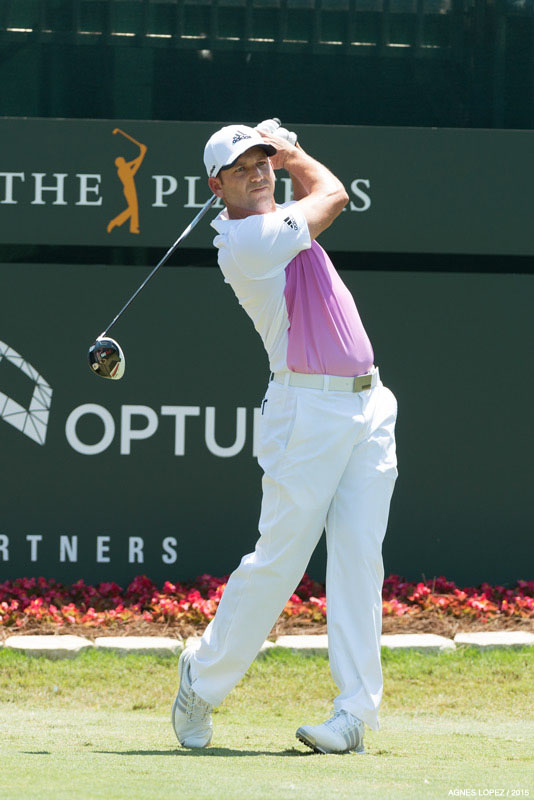 Sergio Garcia tees off at hole number one at TPC Sawgrass for the final round of THE PLAYERS - photo by Agnes Lopez