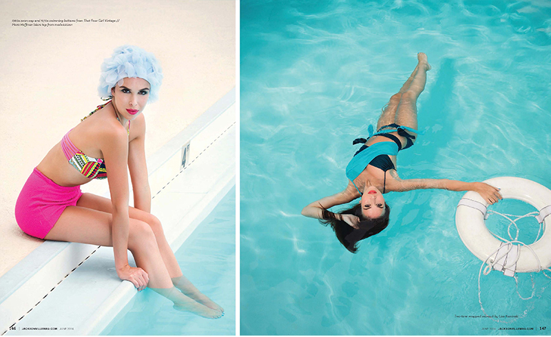 Summer Splash swimsuit editorial for Jacksonville Magazine June 2014 by Agnes Lopez