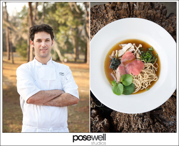 Chef Sam Efron of Taverna and his dish of wild boar, ramen house made noodles, nettles and assorted mushroom