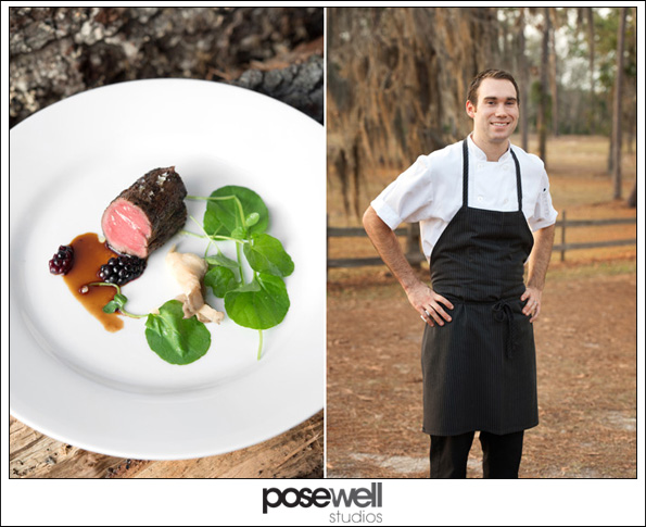 Chef Waylon Rivers of Black Sheep Restaurant and his dish of juniper-crusted venison tenderloin